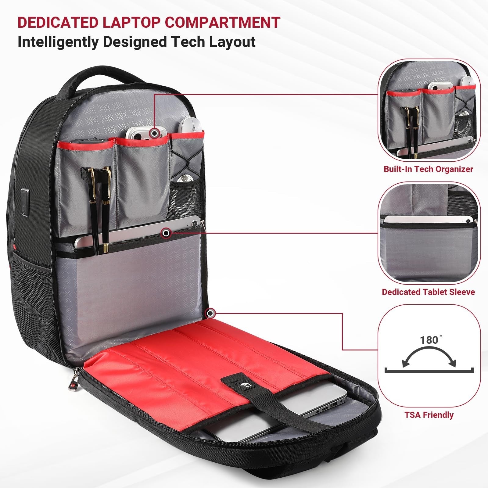 17.3" Laptop Backpack for Men   USB & Type C Charging, TSA Friendly, Travel Busi4