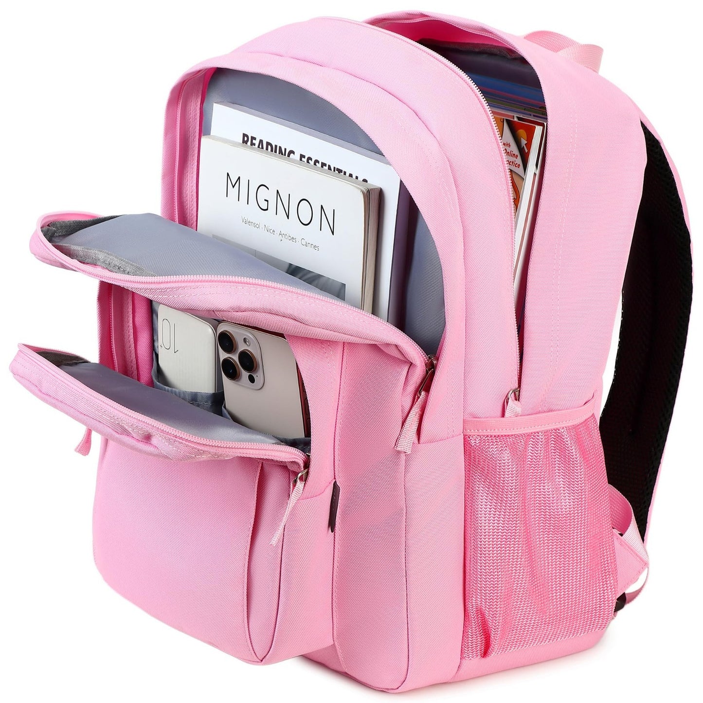 Solid Color Water Resistant Backpack for Girls & Women   School, College, Travel4