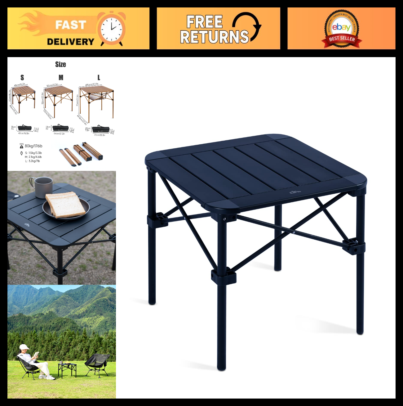 Here’s an optimized eBay title for the product:"Lightweight Folding Square Tab0