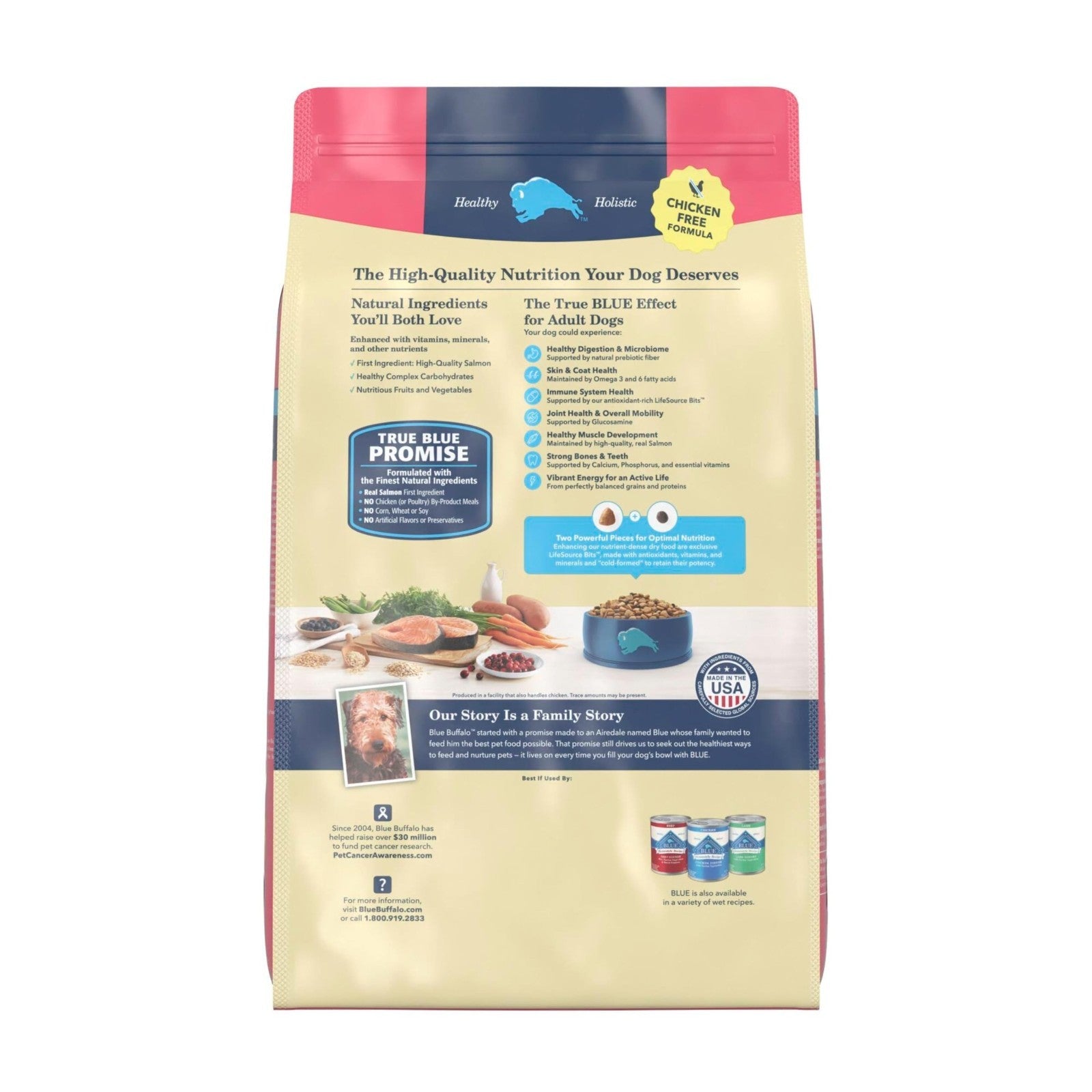 Premium Salmon Adult Dry Dog Food   15 lb, Life Protection Formula, Healthy Nutr2