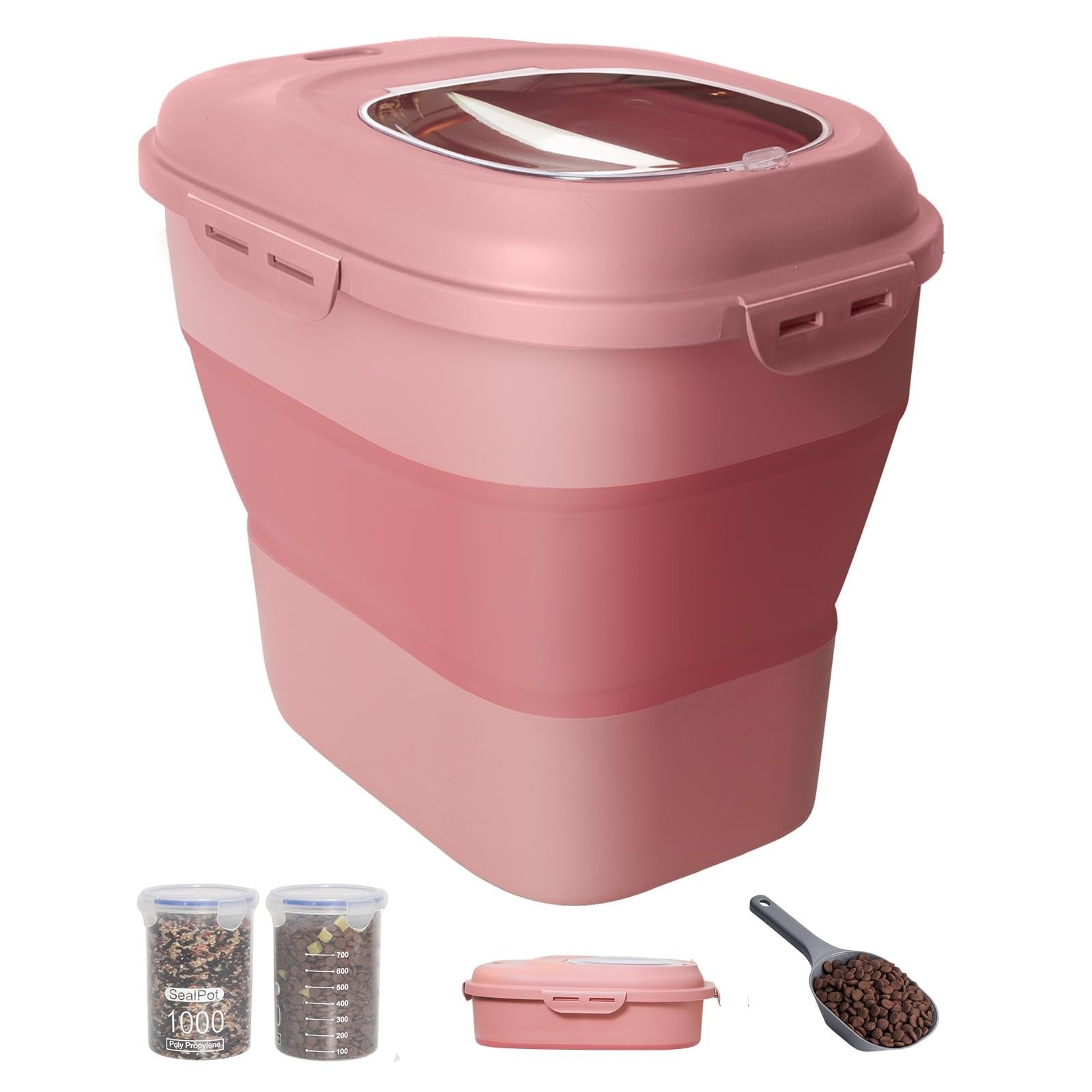 Airtight 30-35Lbs Dog Food Storage Container - Collapsible & Durable Pet Food Bi1