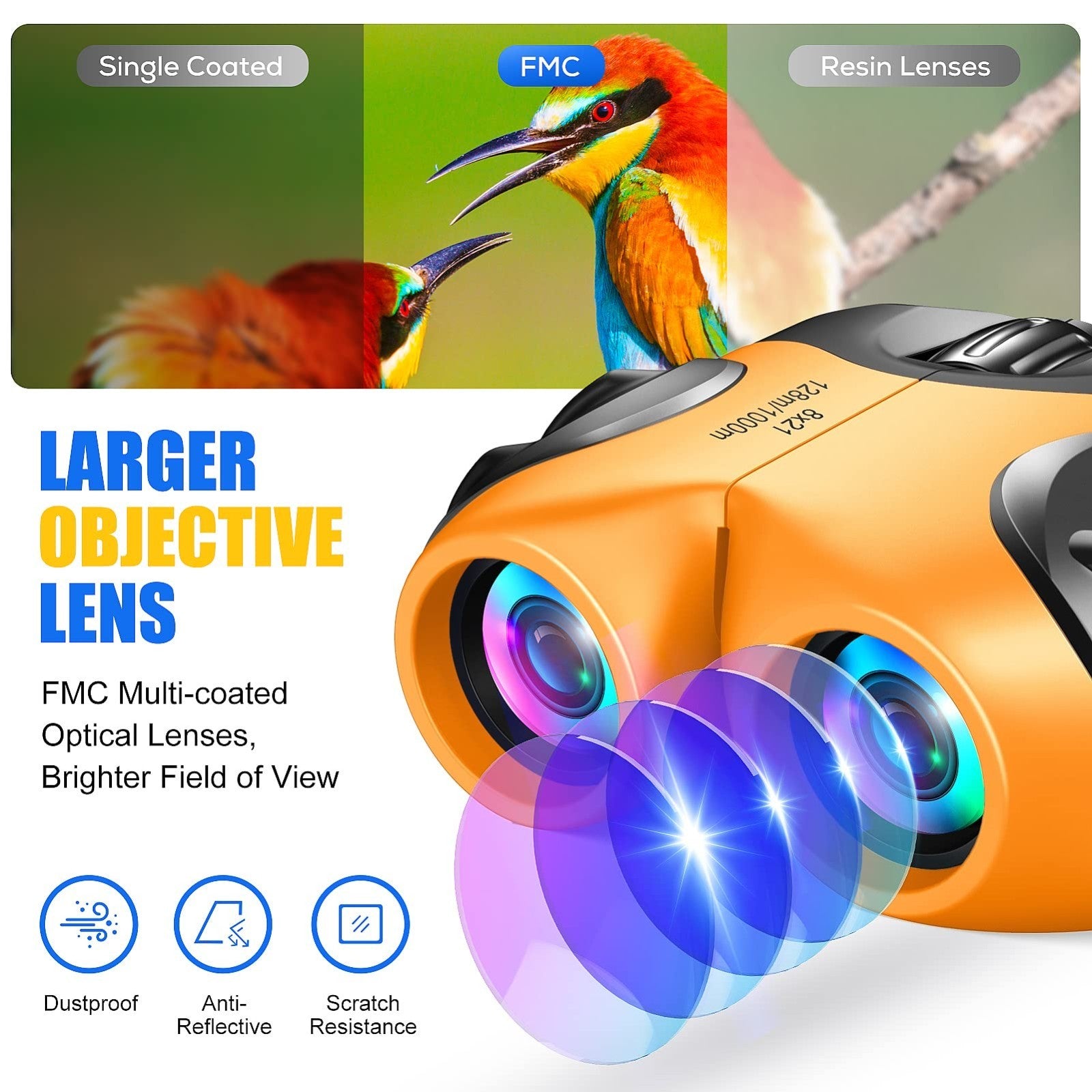 Compact High Resolution Shockproof Binoculars for Kids   Outdoor Adventure Gear3