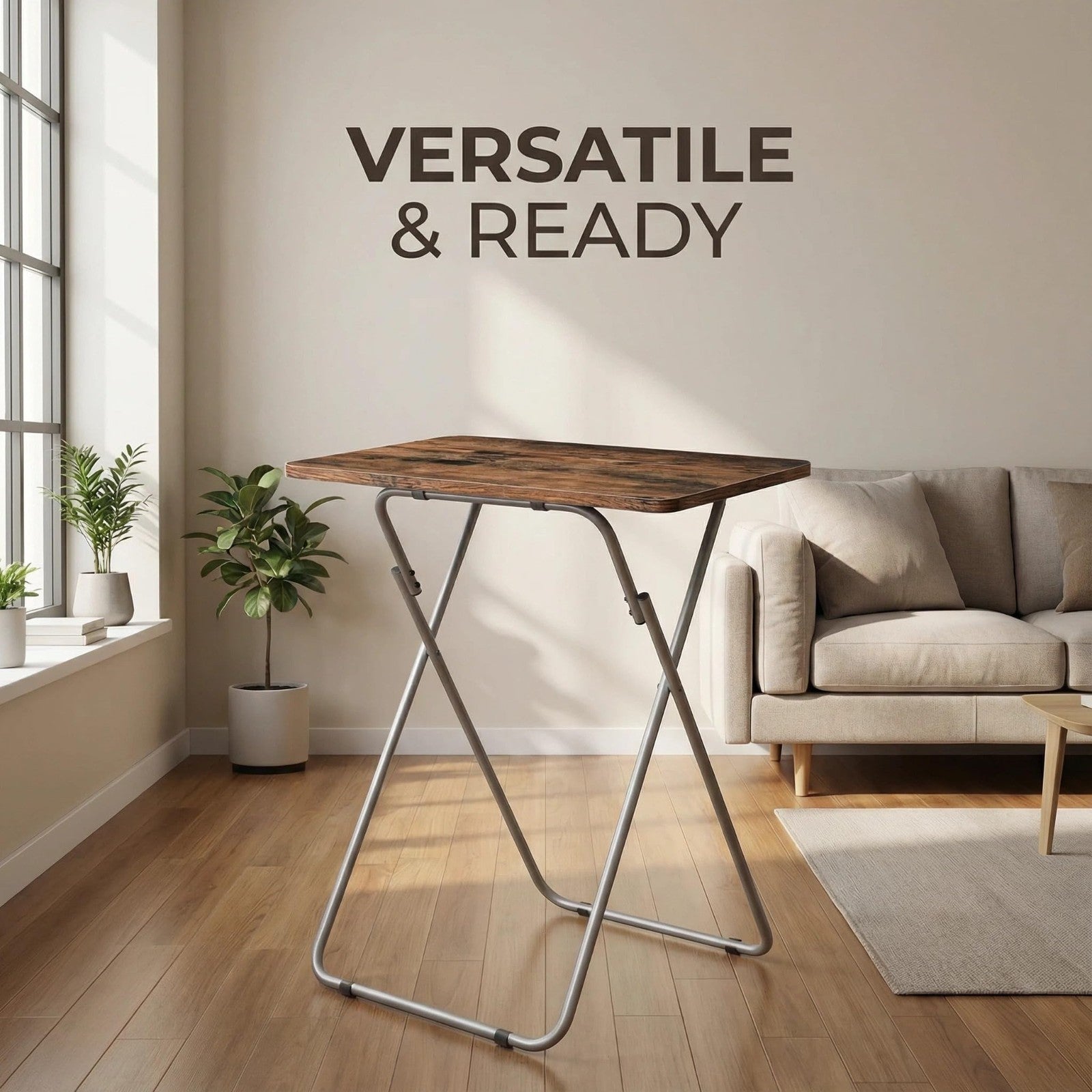 Folding TV Tray Table - Sturdy Snack Table for Couch, Sofa, Bed - No Assembly, C6