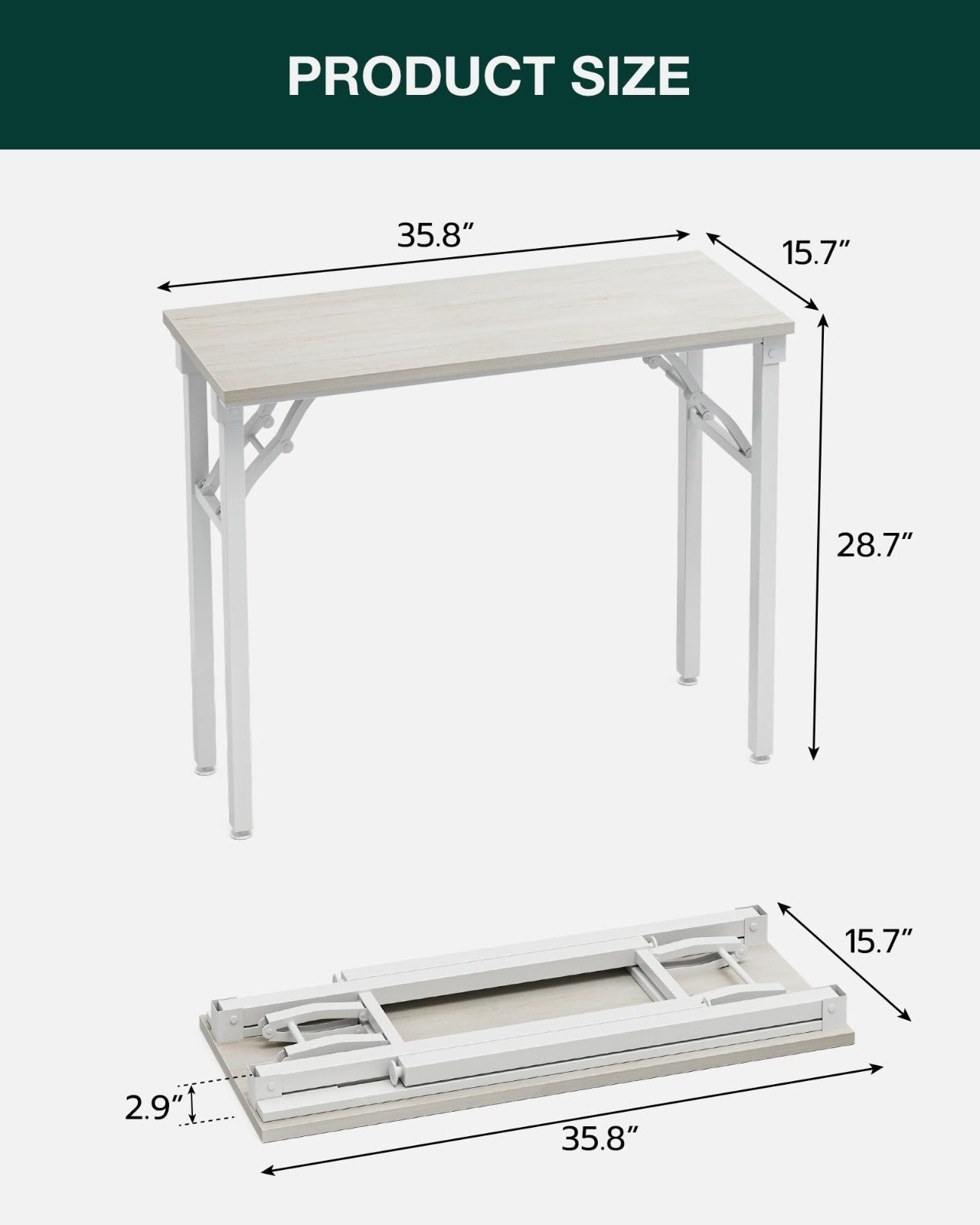 Compact Folding Laptop Desk – 35.8" Portable Table for Small Spaces, Easy Setup2