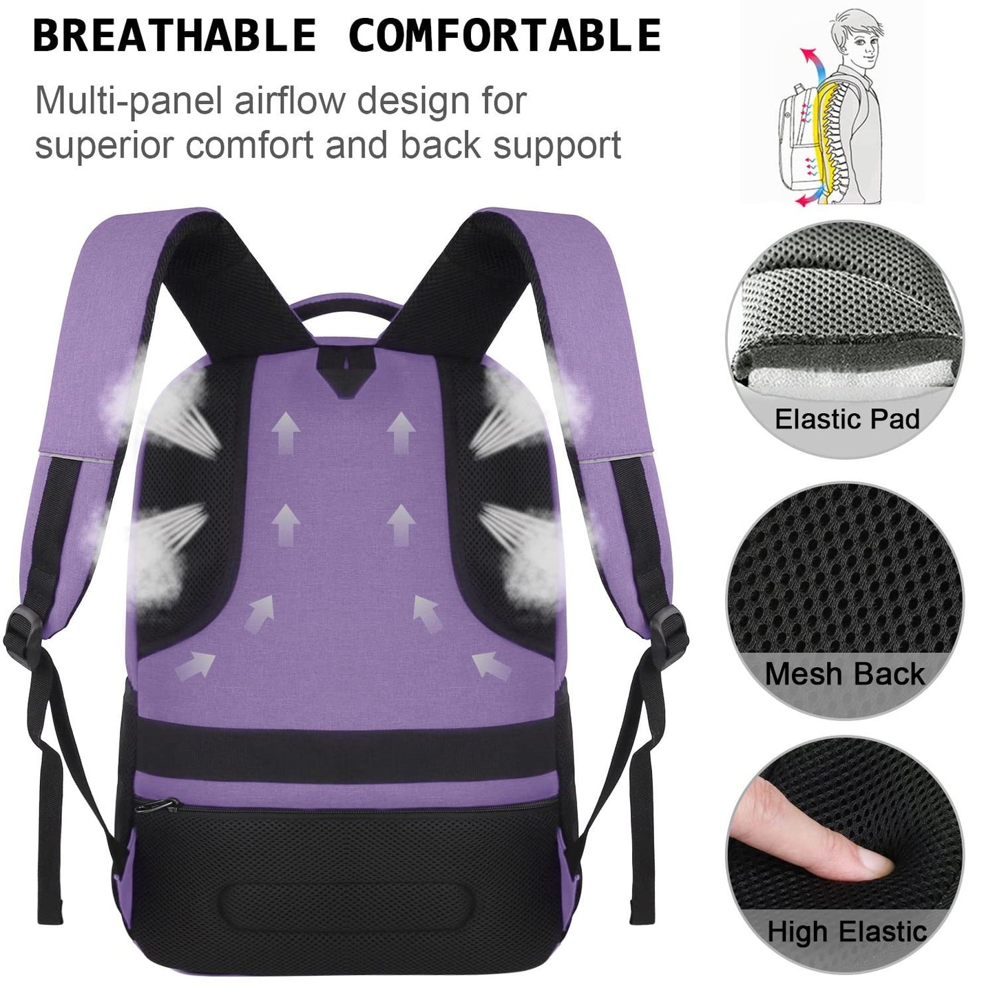 Slim Anti Theft Laptop Backpack for Business Travel & College   Stylish & Functi4