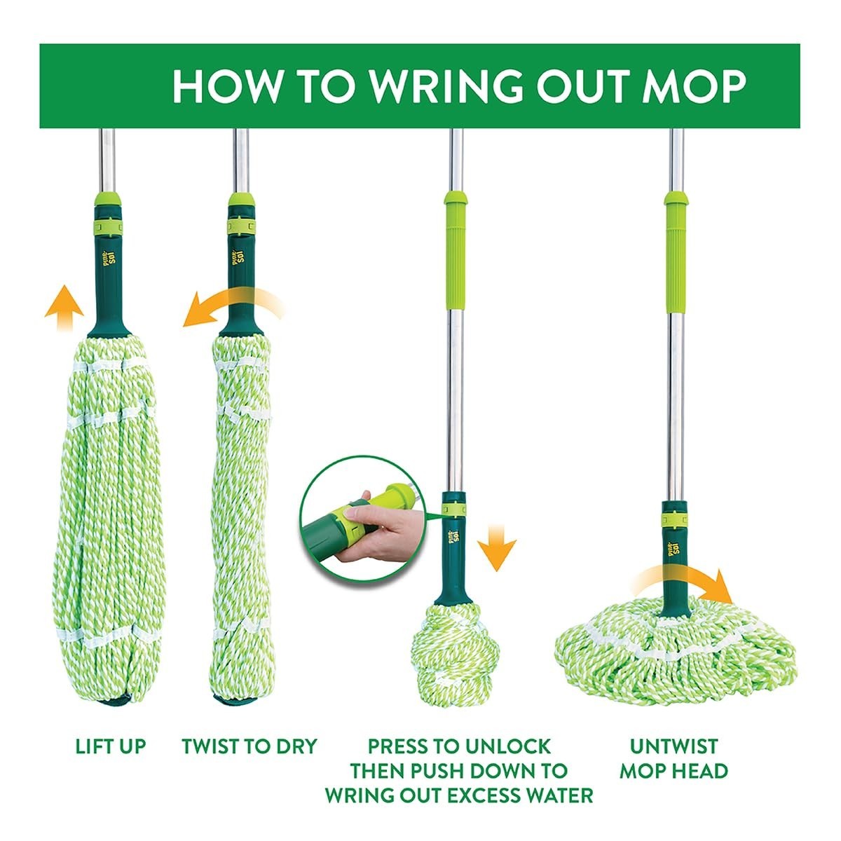 All-in-One Floor Cleaning Set - Angled Broom, Microfiber Mops, Dustpan & Rack -6