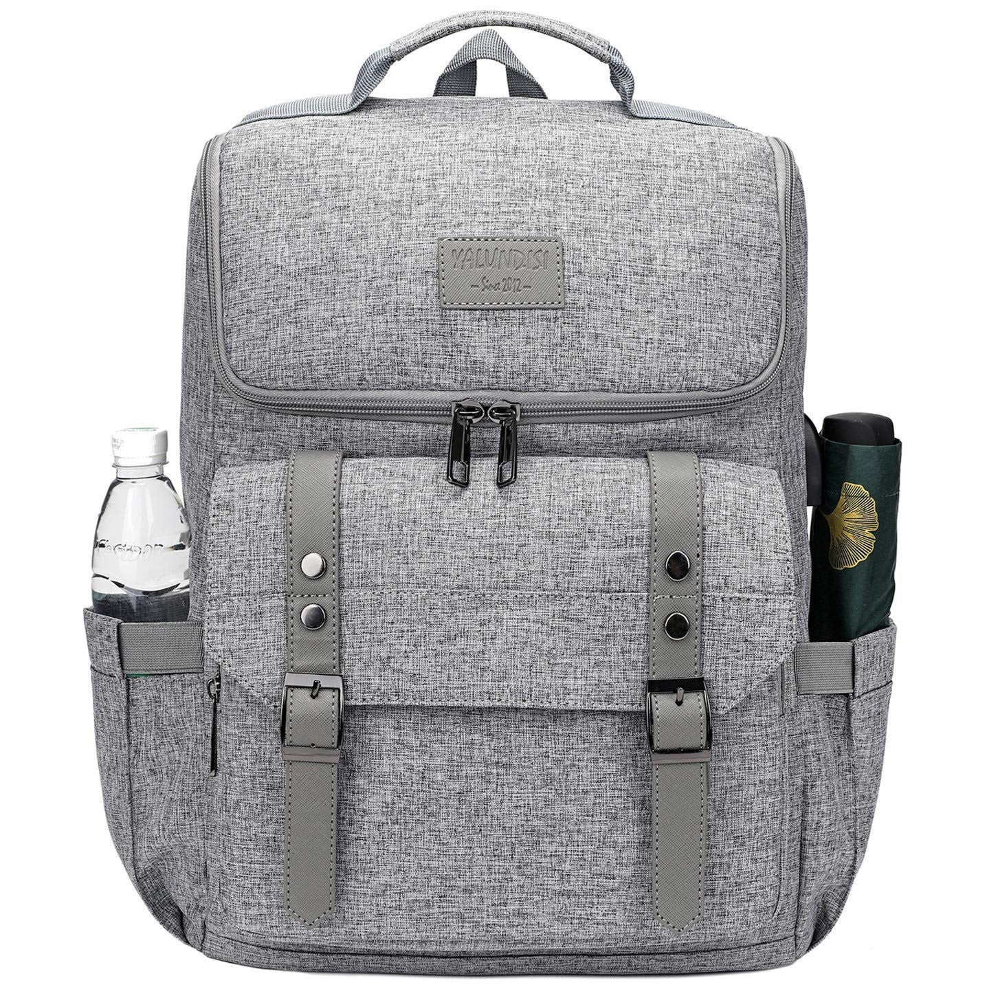 Vintage Laptop Backpack with USB Charging Port, Travel College Bag for 15.6" Lap2