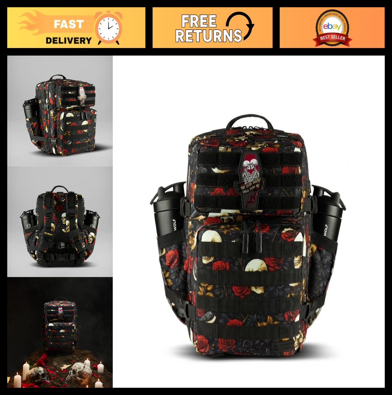 Durable 35L Athletic Gym Backpack   Waterproof Oxford, MOLLE Webbing, Laptop Poc0