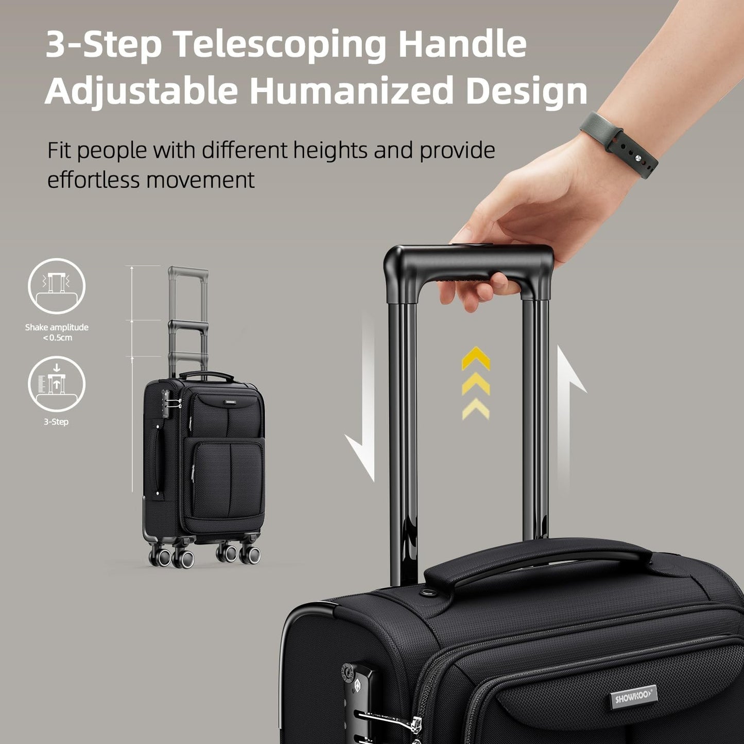 3-Piece Expandable Softside Luggage Set | Durable Oxford Fabric, 360° Spinner Wh3