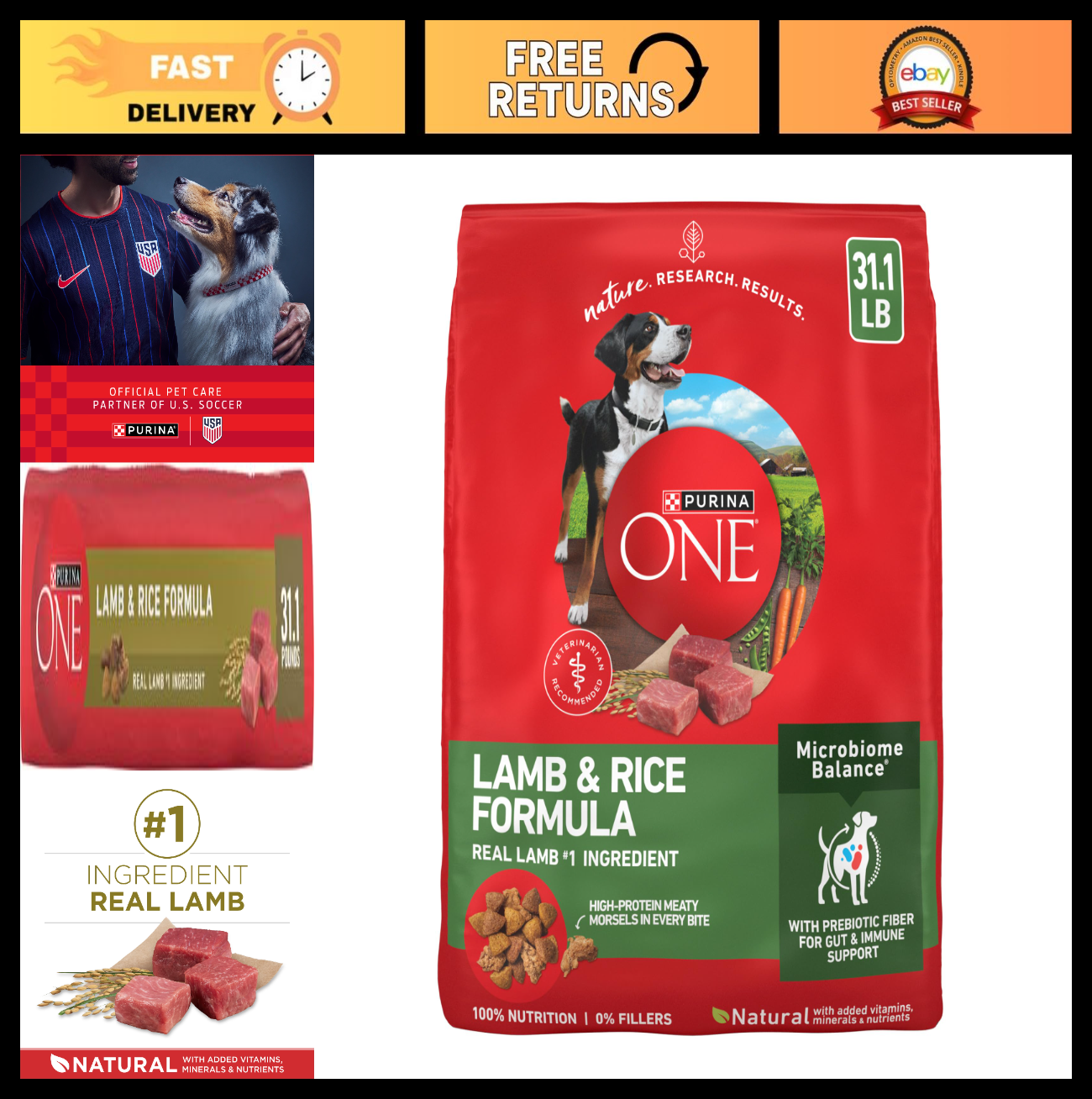 High Protein Lamb & Rice Dry Dog Food, 31.1 lb Bag, Healthy Nutrition for Dogs0