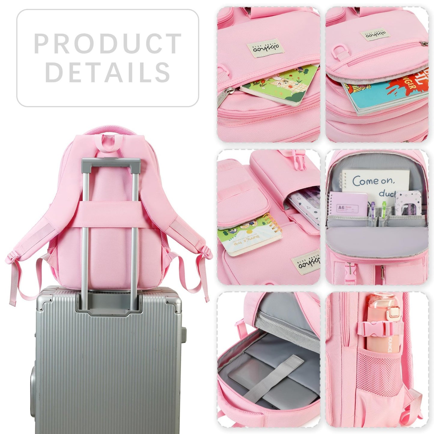 Large Heavy Duty Backpack for School & College   Multi Pocket Travel Bookbag3