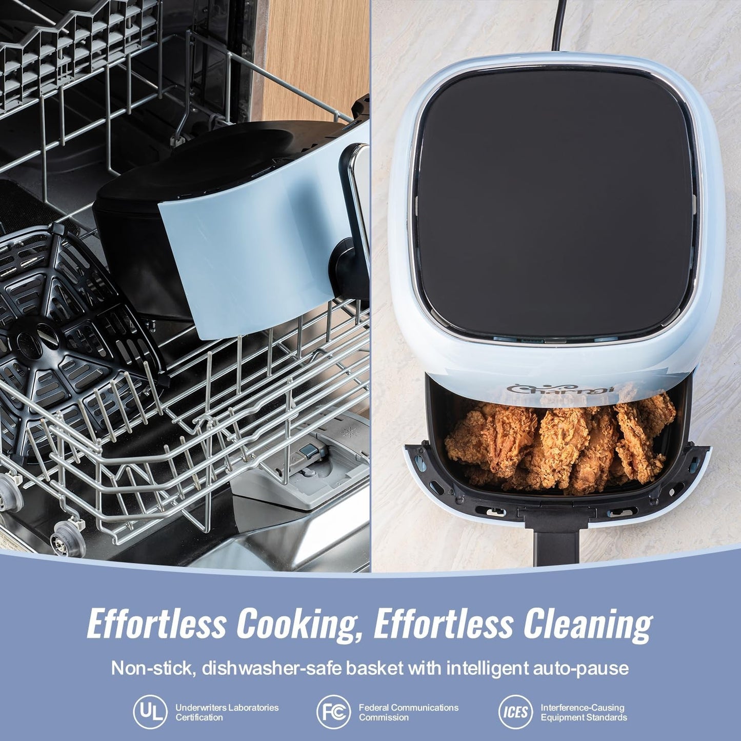 5QT Retro Air Fryer - Stylish Countertop, Digital Touchscreen, 8 Cooking Presets4