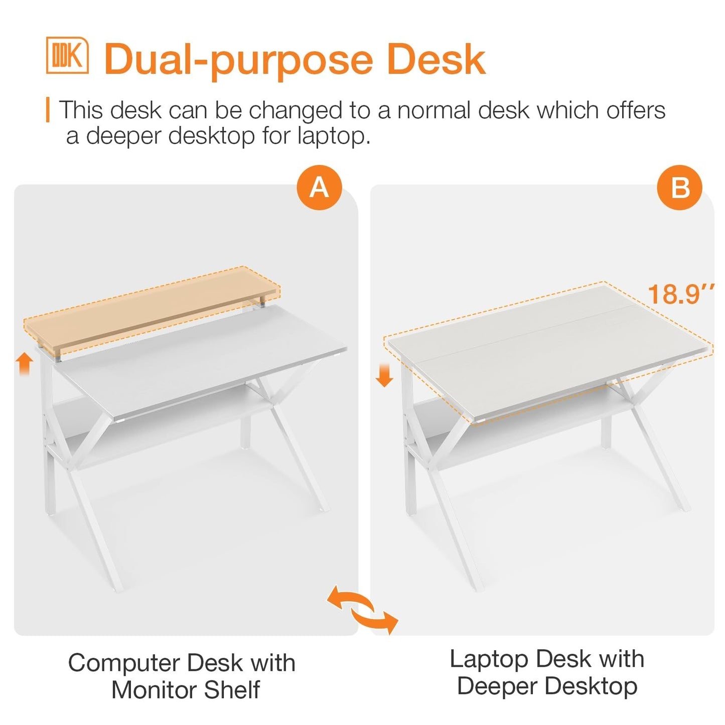 Compact Computer Desk for Small Spaces - 27.5" Modern Laptop Table with Storage3