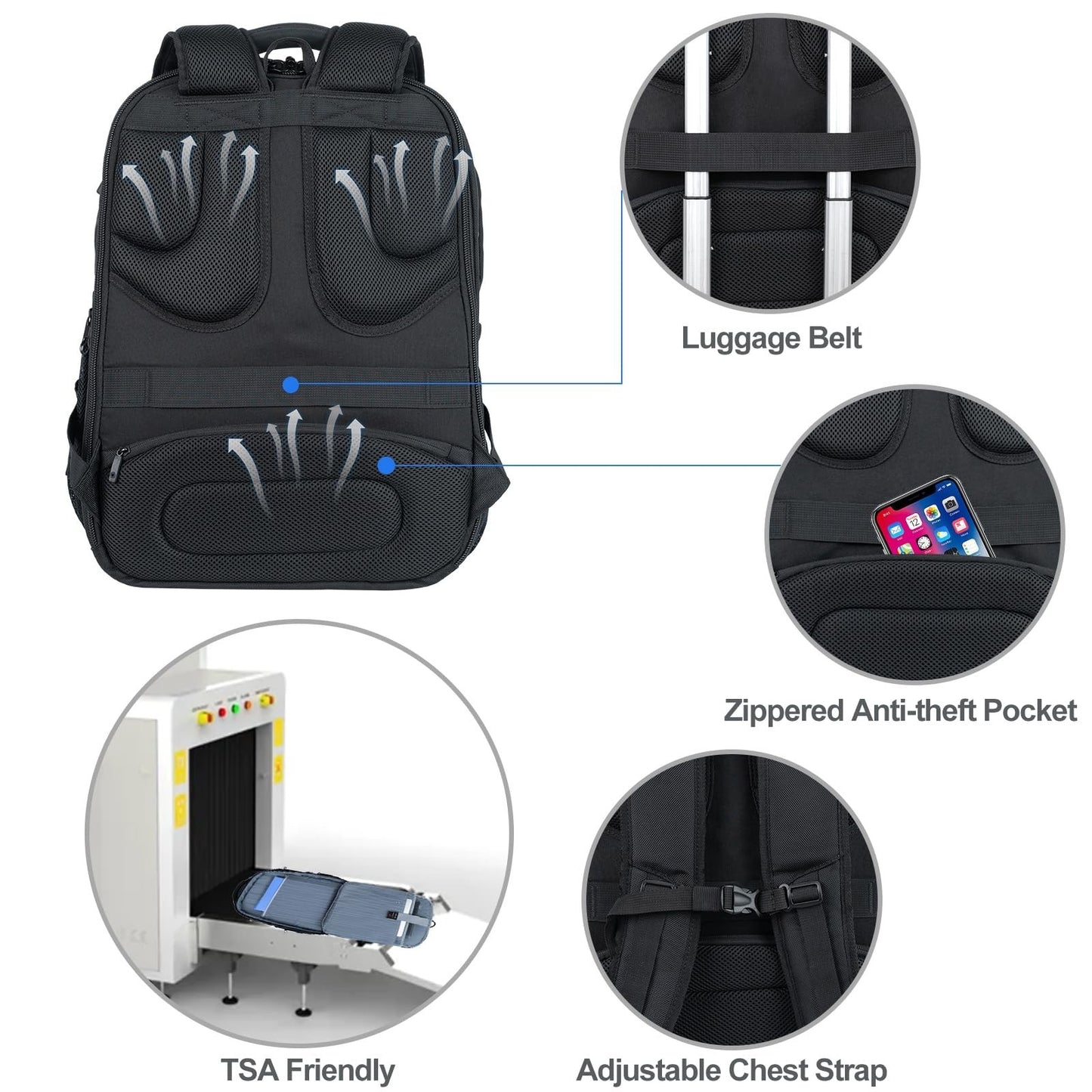 XXXL Travel Laptop Backpack 18.4 Inch, Waterproof Computer Bag for Men, Stylish5