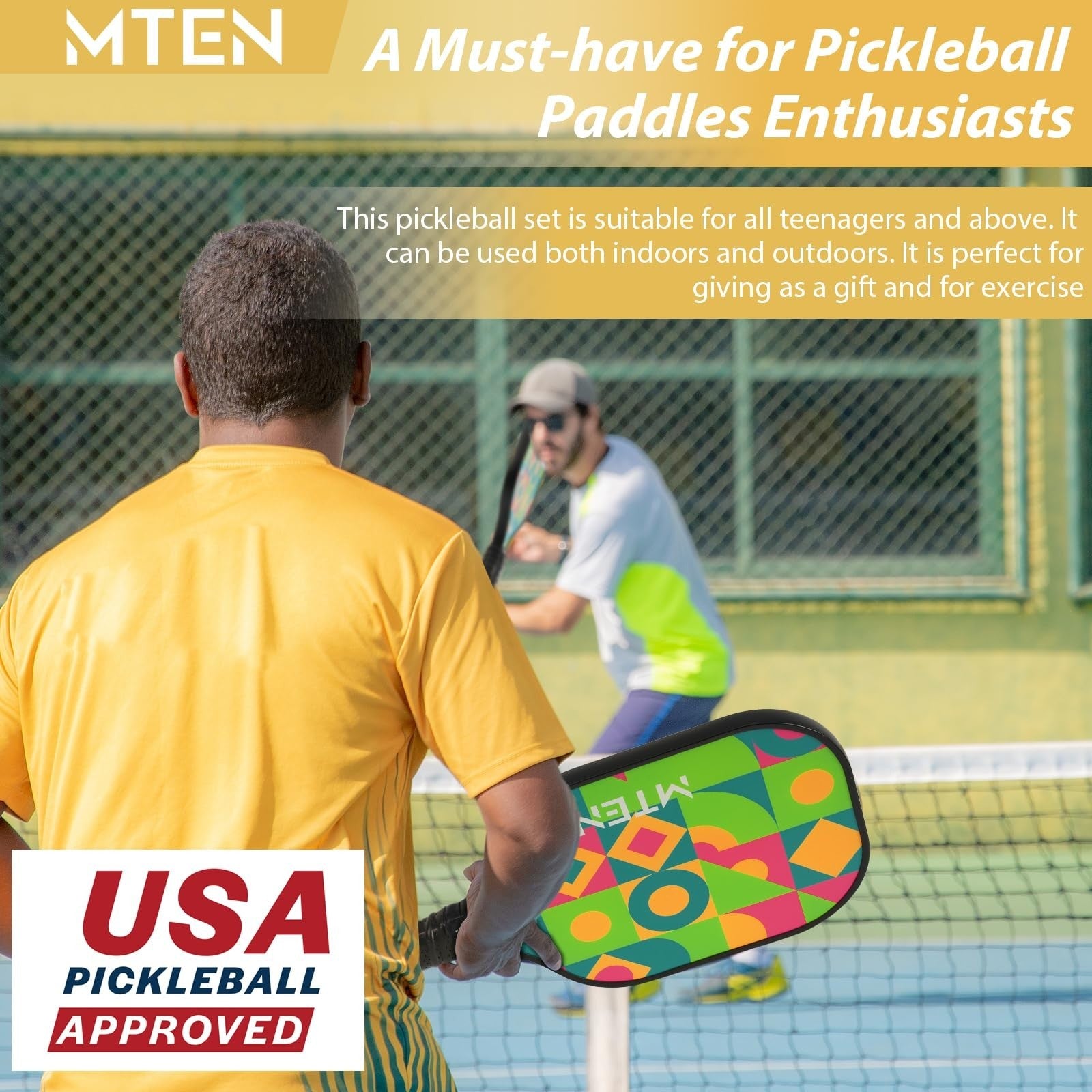 Pickleball Paddle Set of 2/4/1 - USAPA Approved Fiberglass Rackets, Lightweight6