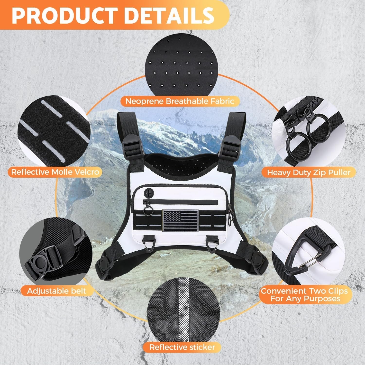 Lightweight Water-Resistant Chest Pack for Men & Women - Running Vest with Phone1