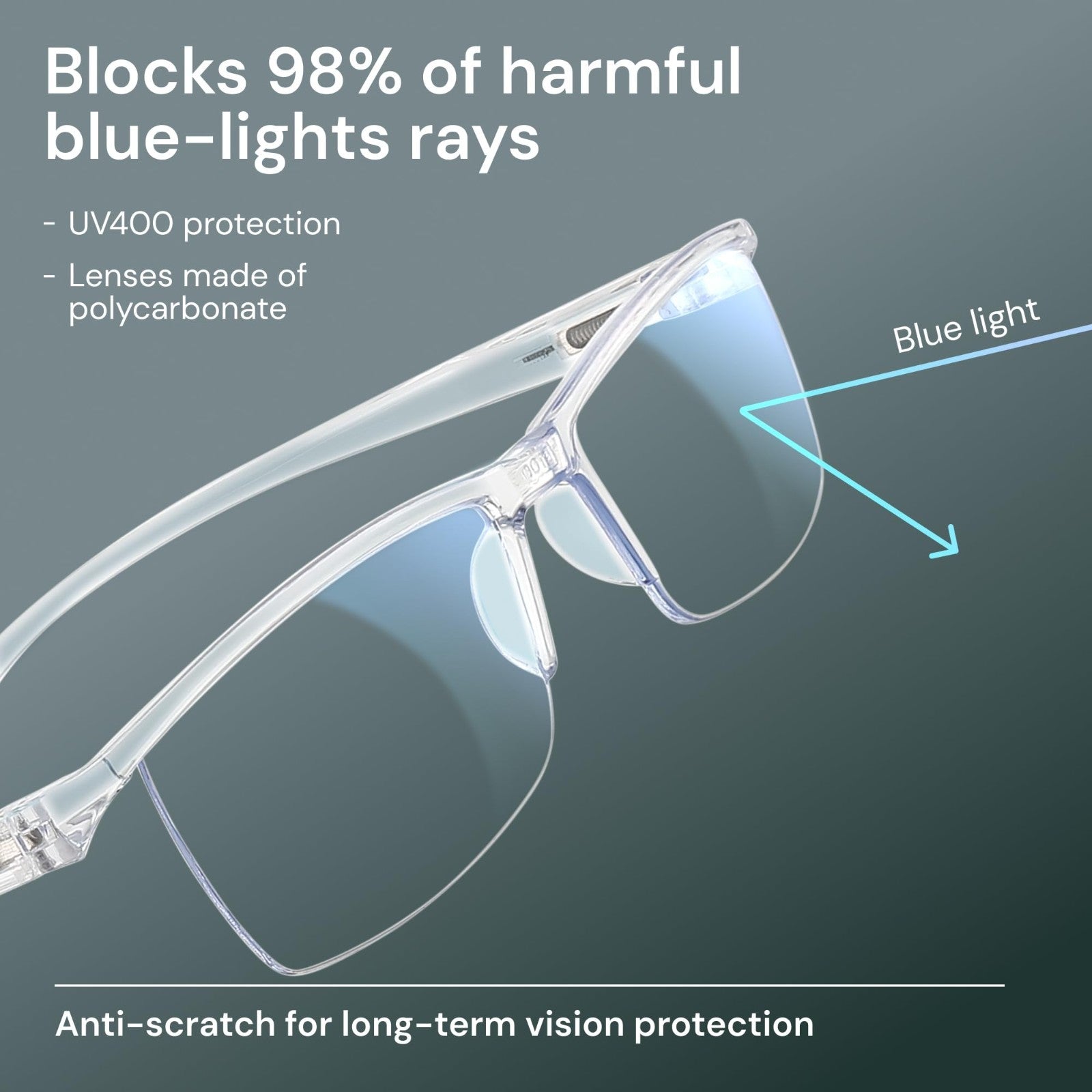 Durable Blue Light Filtering Reading Glasses for Men - Comfortable TR90 Frames4