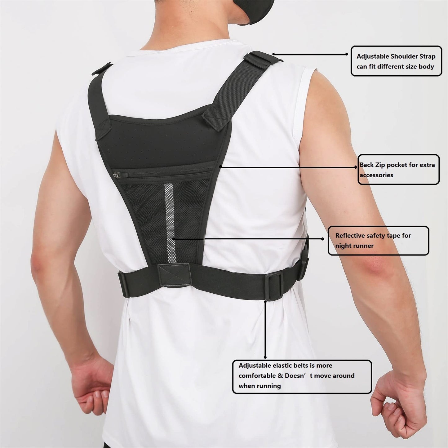 Lightweight Water-Resistant Chest Pack for Running, Cycling & Workouts - Phone H7