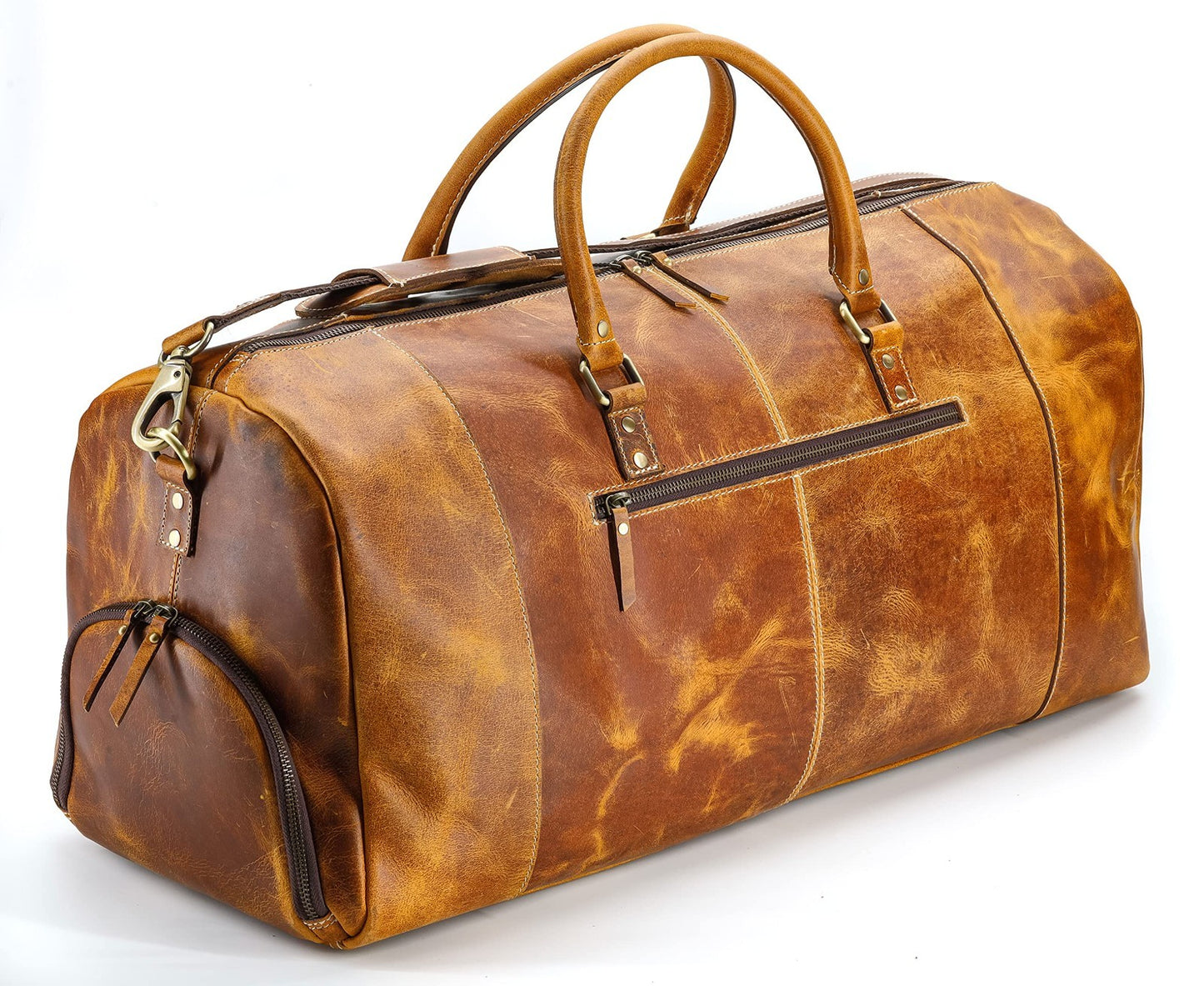 Leather Duffle Bag for Travel, Overnight & Weekend - Unisex Gym Holdall8