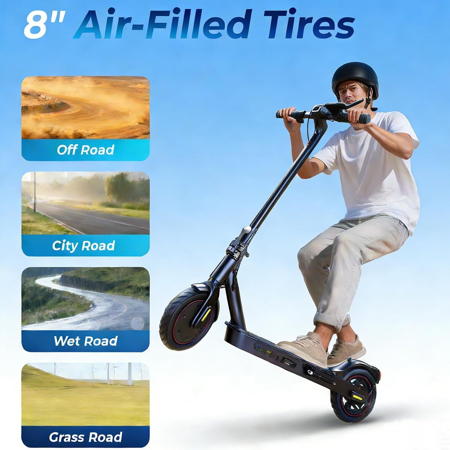 High-Power Electric Scooter for Adults - 1200W/1000W/500W, 10''/8.5'' Tires, APP5