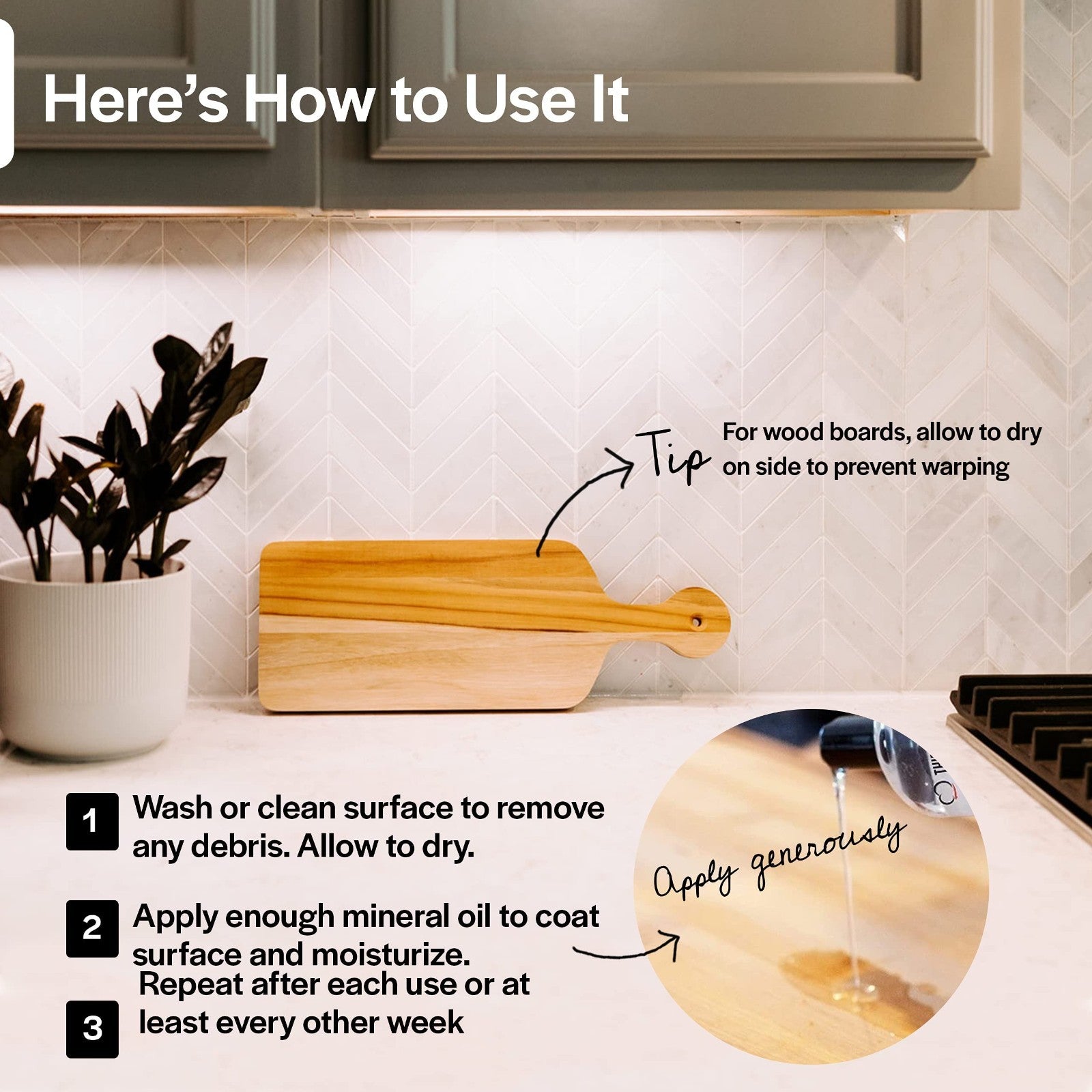 64oz Food Grade Mineral Oil for Cutting Boards   NSF Certified, Food Safe, Premi3
