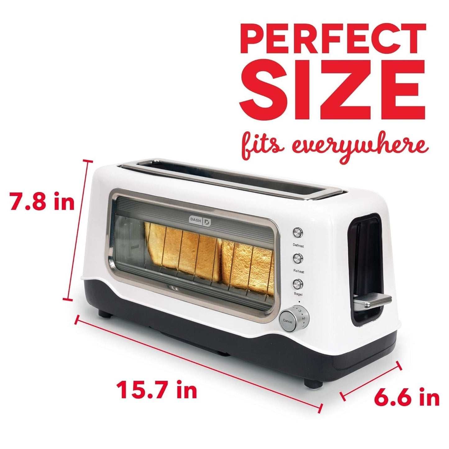10-Inch Long Slot 2-Slice Toaster with See-Through Window, 7 Browning Levels, Ba2