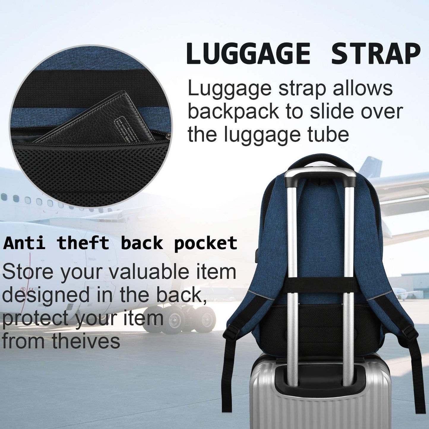 Slim Anti Theft Laptop Backpack for Business Travel & College   Stylish & Durabl5