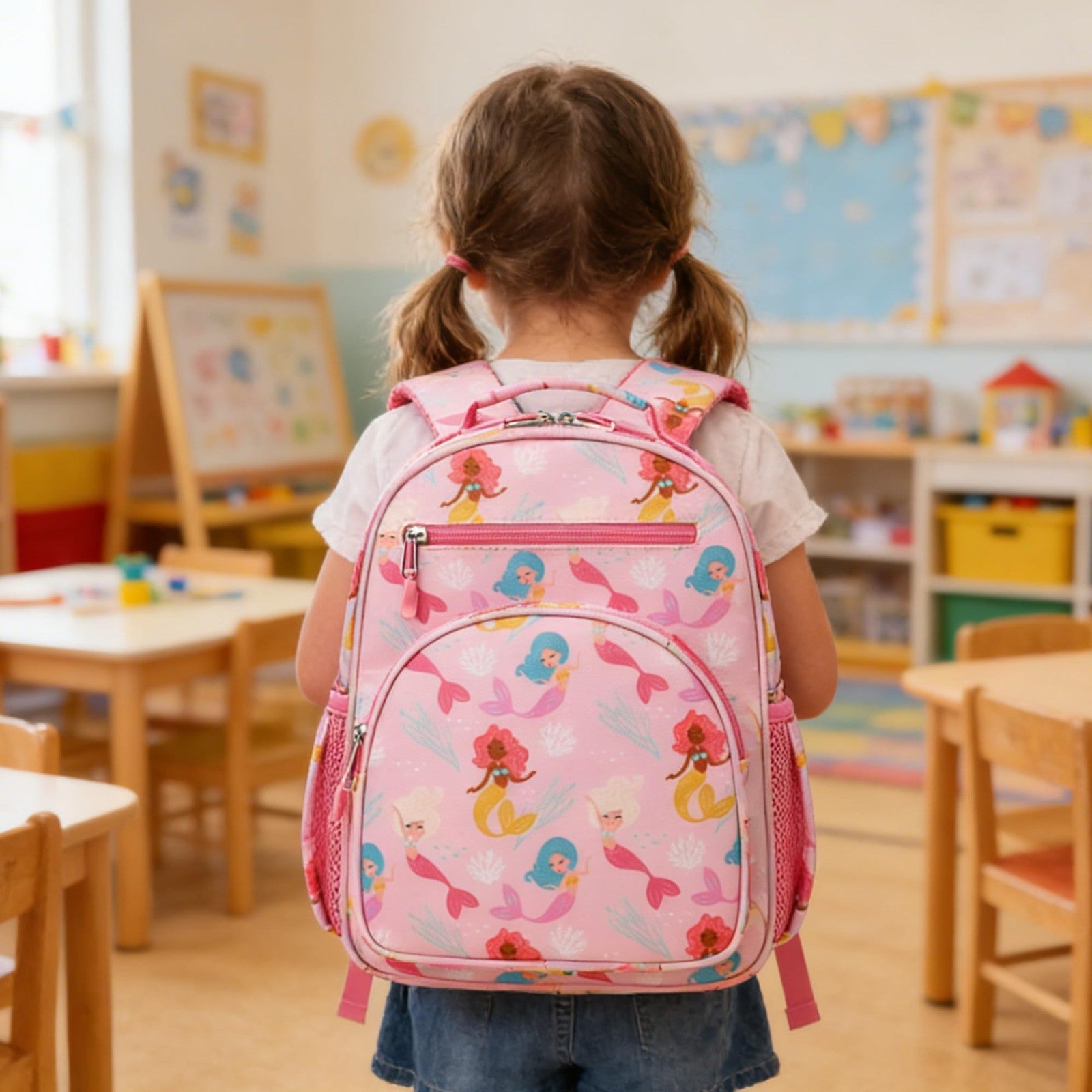 Cute Mini Toddler Backpack for Girls   Mermaid Pink Preschool Bookbag for Kids2