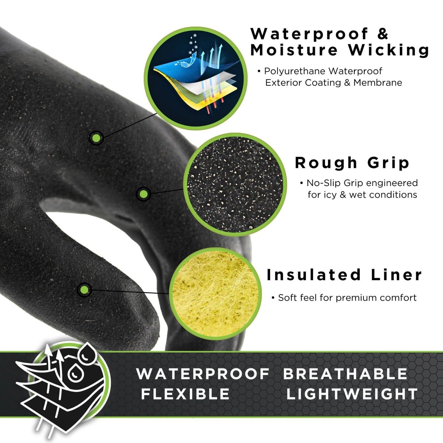 Waterproof Insulated Winter Work Gloves   Breathable, Thermal Fleece, Snow Cuff2