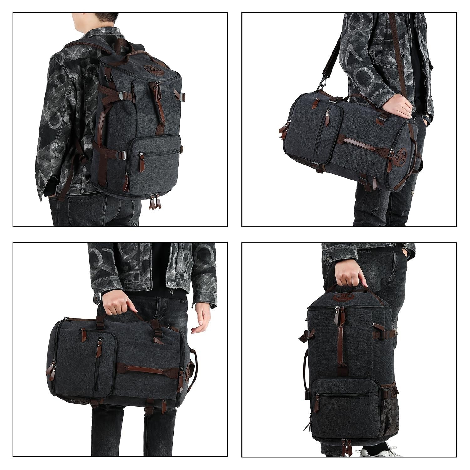 Waterproof Gym Duffel Backpack with Shoe Compartment, 4 Carry Methods, Sports &4