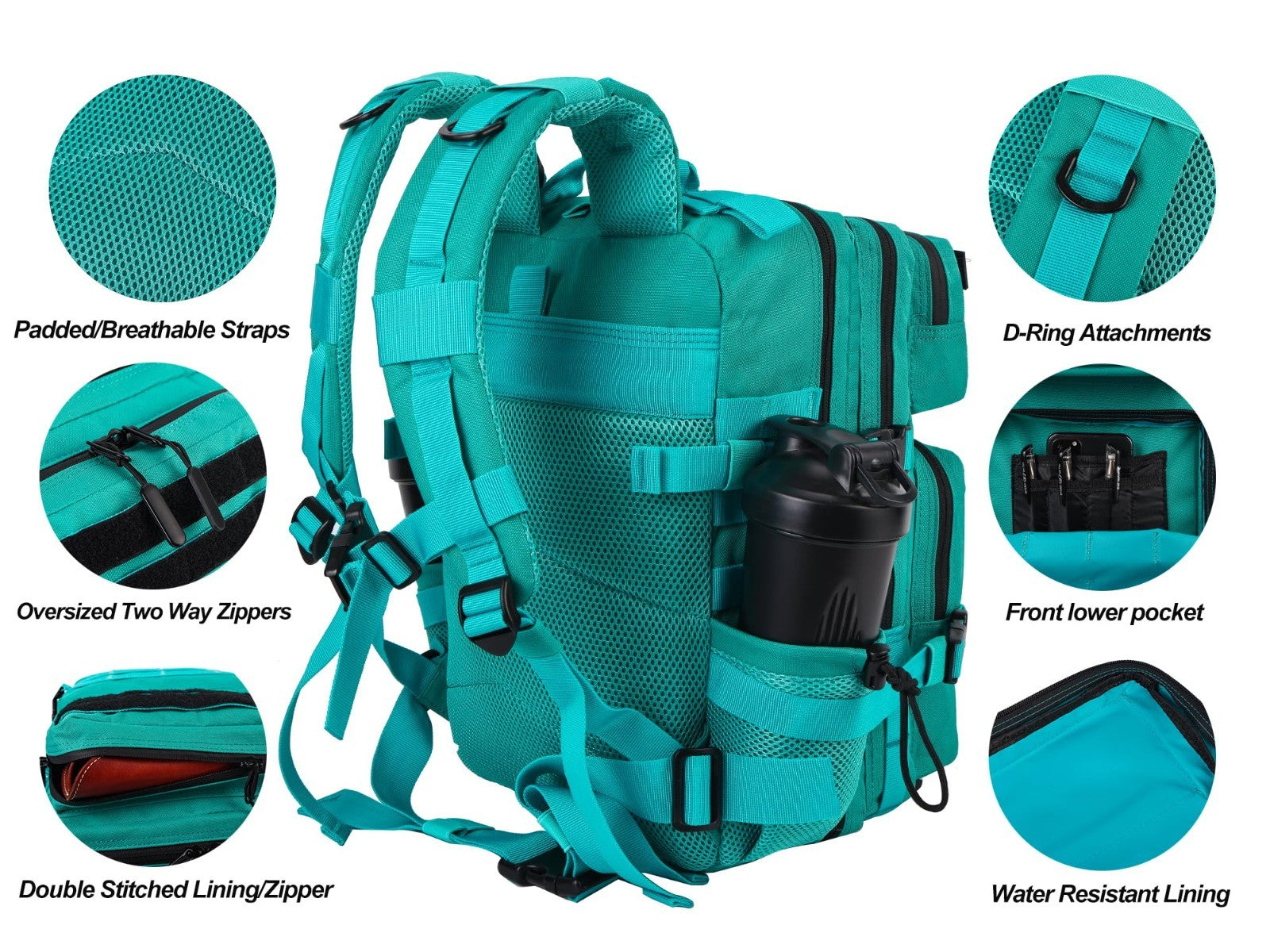 Tactical Military Backpack 25L/35L Army Assault Pack Rucksack with Water Bottle3