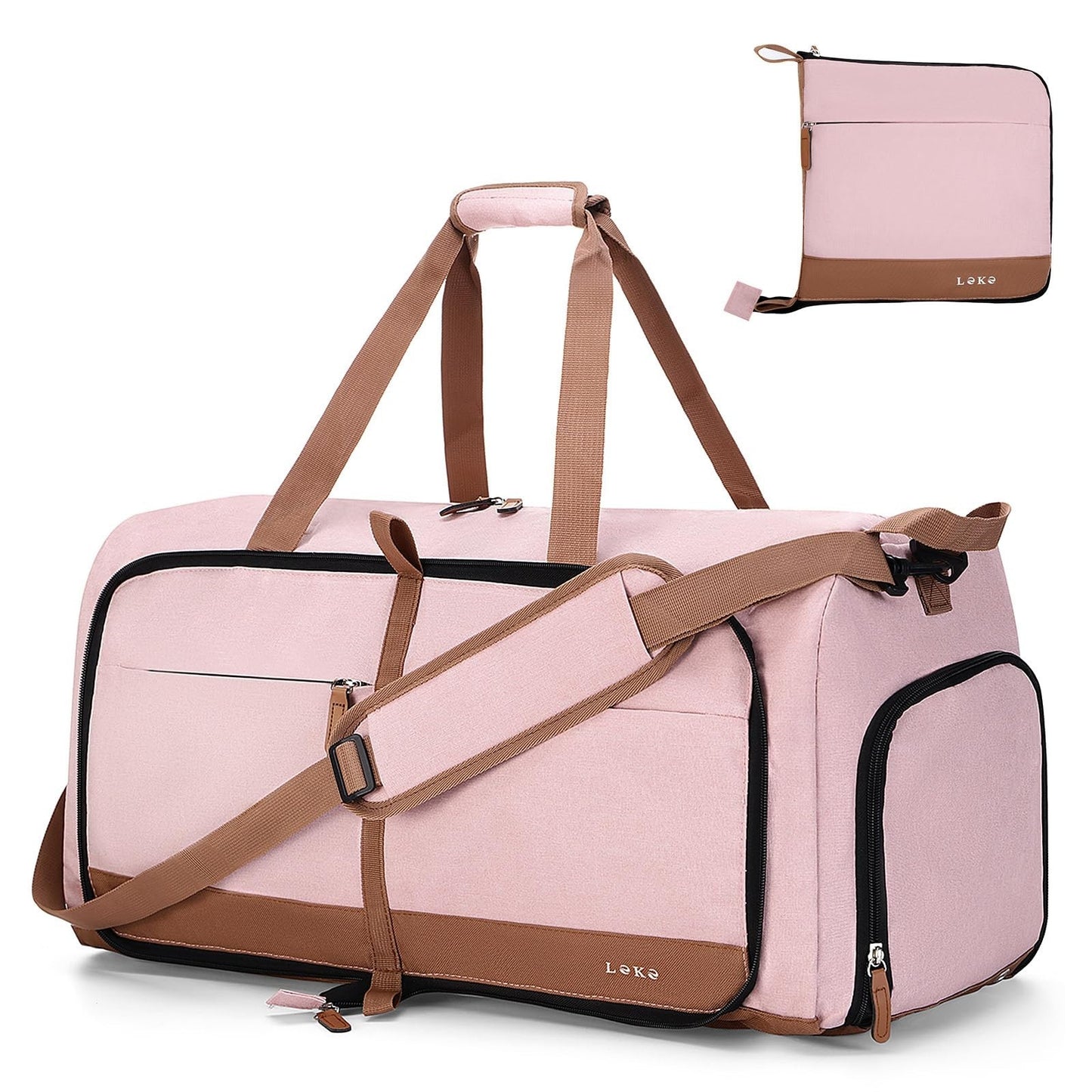 80L Foldable Travel Duffel Bag for Women - Large Carry-On with Shoe Compartment,1