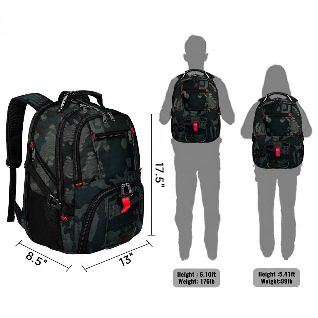Large Heavy Duty Laptop Backpack for Men, Travel Backpack with Multiple Pockets6