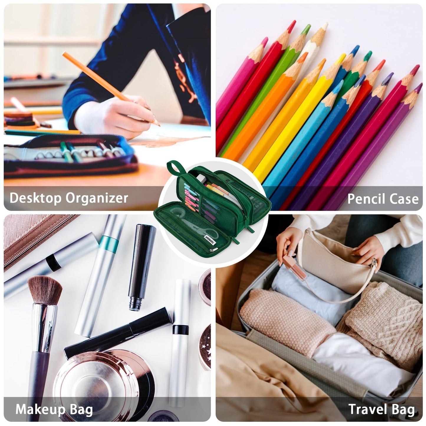 Large Pencil Case Pouch for School, Office, Art Supplies   Unisex Design7