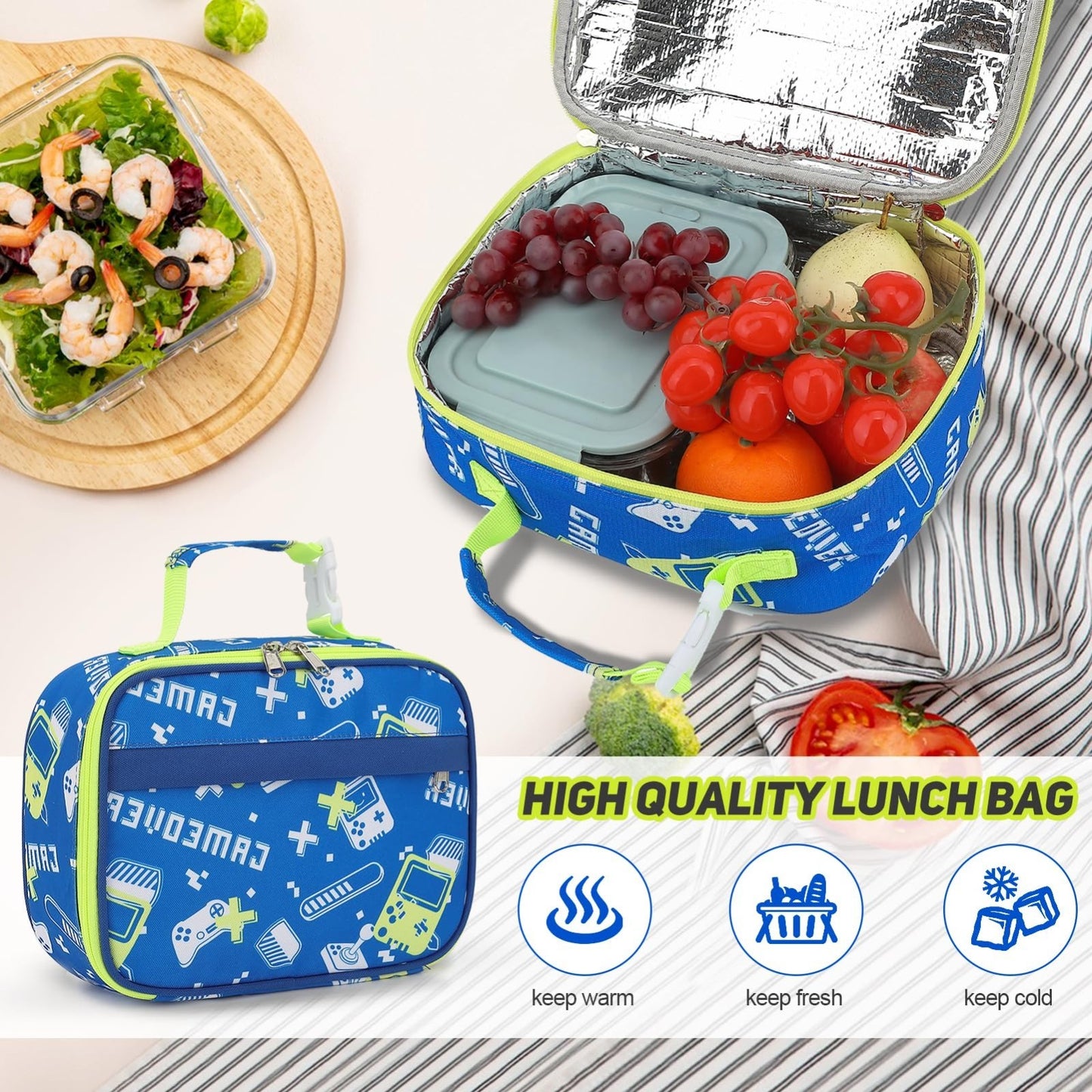 Luminous Boys Backpack Set   3PCS with Lunch Box & Pencil Case, School Bag5