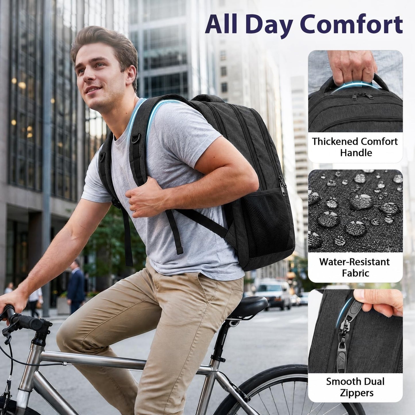 Extra Large 50L Travel Laptop Backpack, Water Resistant Work Bag, Durable & Styl7