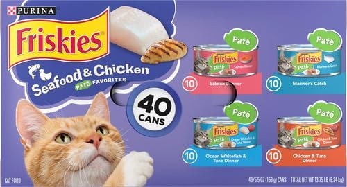 Seafood & Chicken Pate Wet Cat Food Variety Pack   5.5 oz Cans, 80 Count2