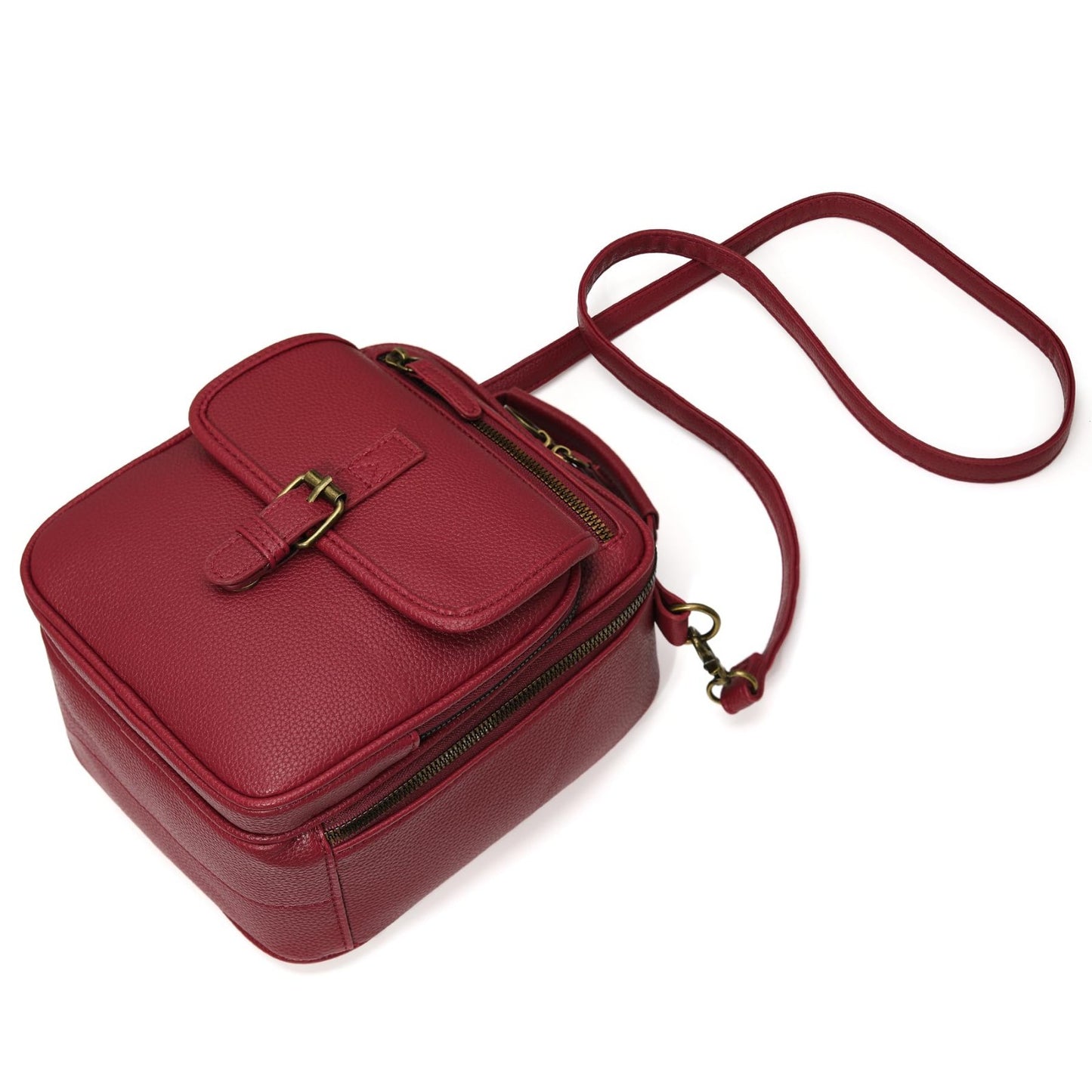 Vegan Leather Crossbody Bags for Women - Vintage Anti-Theft Messenger Purses wit6