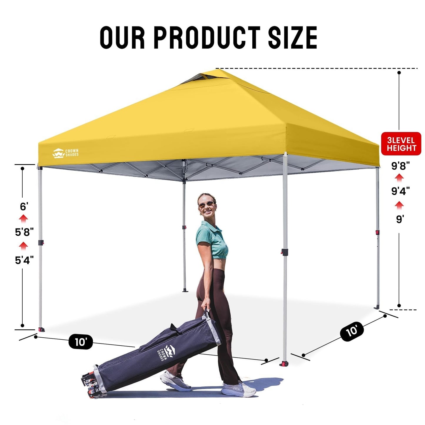 10x10 Pop Up Canopy Tent   Easy Setup, Sun Shade for Events, Parties, Camping, S2