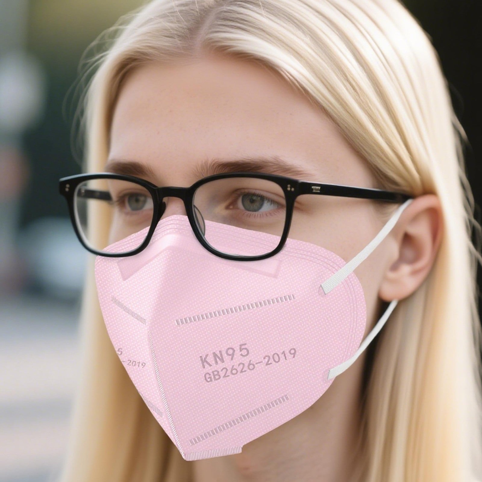 50 Pack KN95 Face Masks, 5 Ply Disposable Dust Masks for Adults, Breathable Pink5
