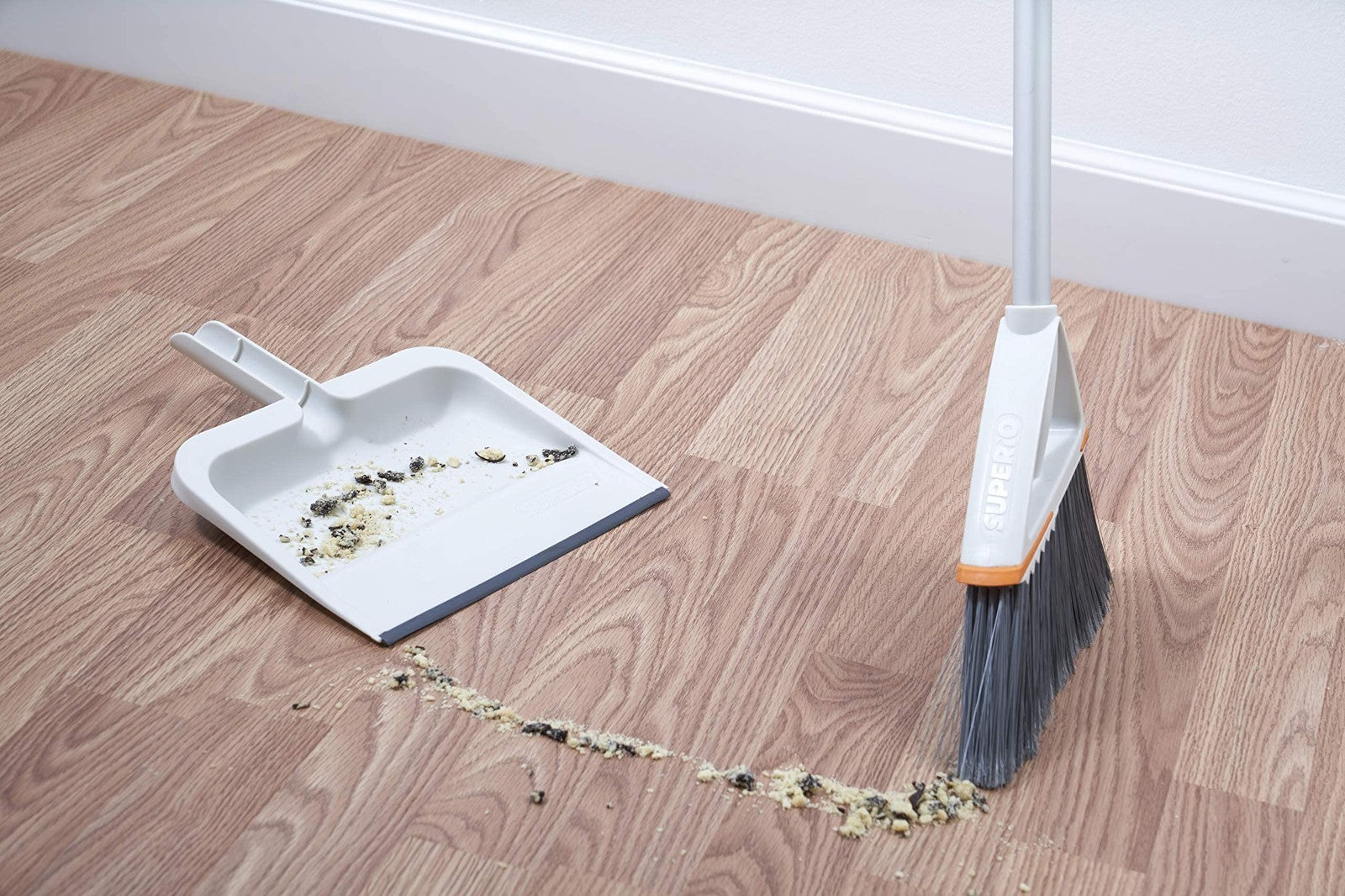 Clip-On Dustpan with Rubber Lip - 10" Durable Plastic, Comfort Grip Handle, 2-Pa2