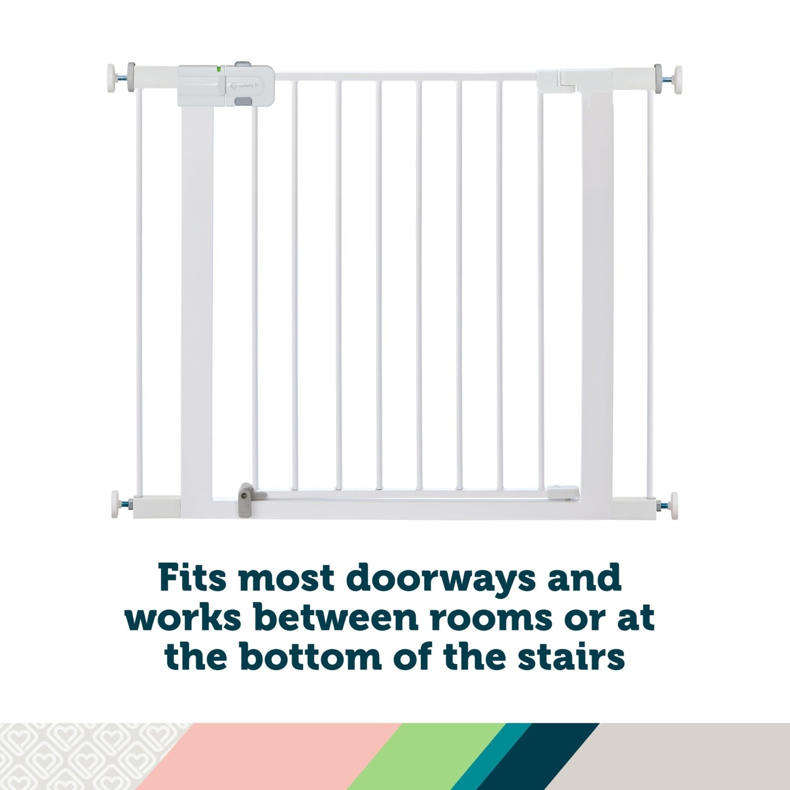 Easy Install Walk Thru Baby Gate for Doorway, Fits 29" 38", 28" Tall, White Dog6