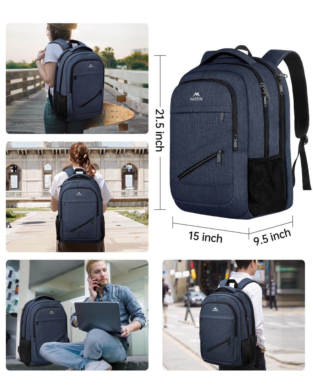 Extra Large Travel Laptop Backpack 50L for Men, Water Resistant Carry On Bag5