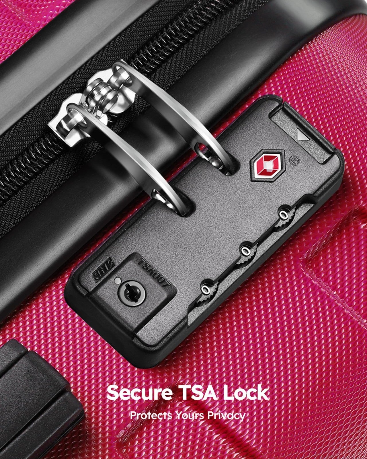 3 Piece Hard Shell Luggage Set with Spinner Wheels & TSA Lock - 20/24/28 Inch, R6