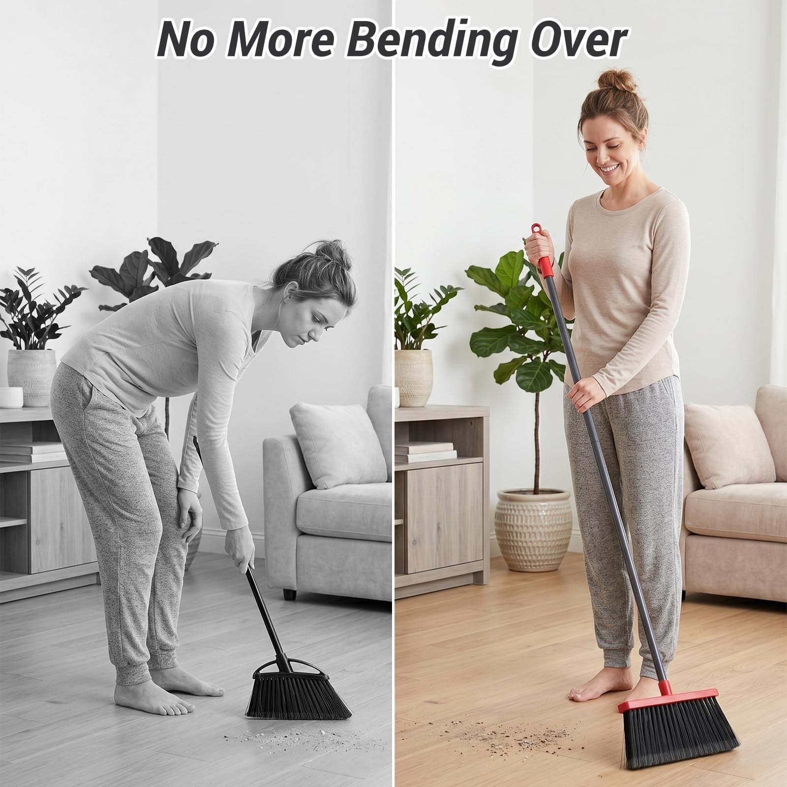 Pet Hair & Dust Cleanup Broom & Dustpan Set - Long Handle, Self-Cleaning, Indoor5