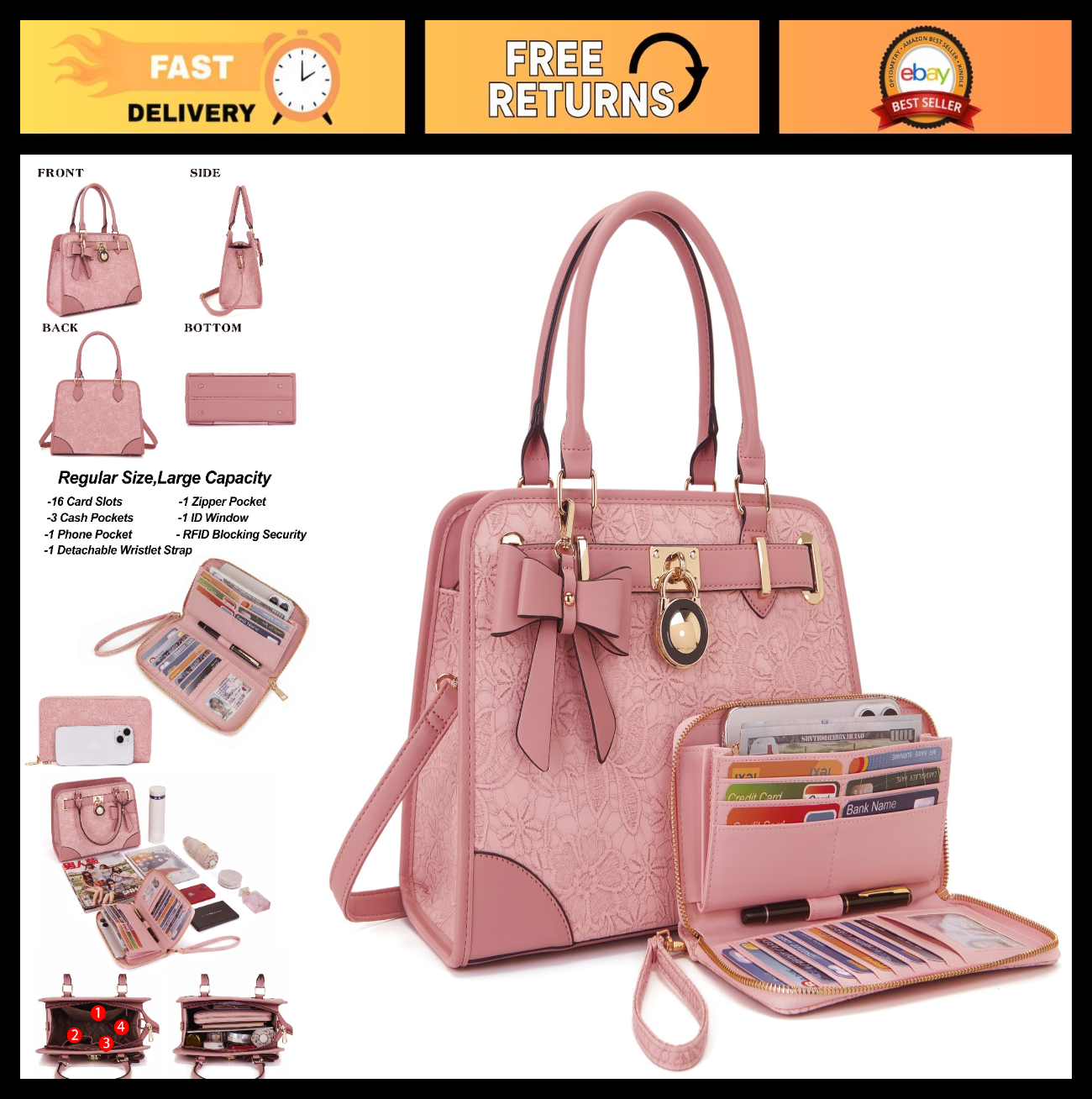 Versatile Women's Handbag - Stylish Tote, Satchel, Wallet & Shoulder Bag0