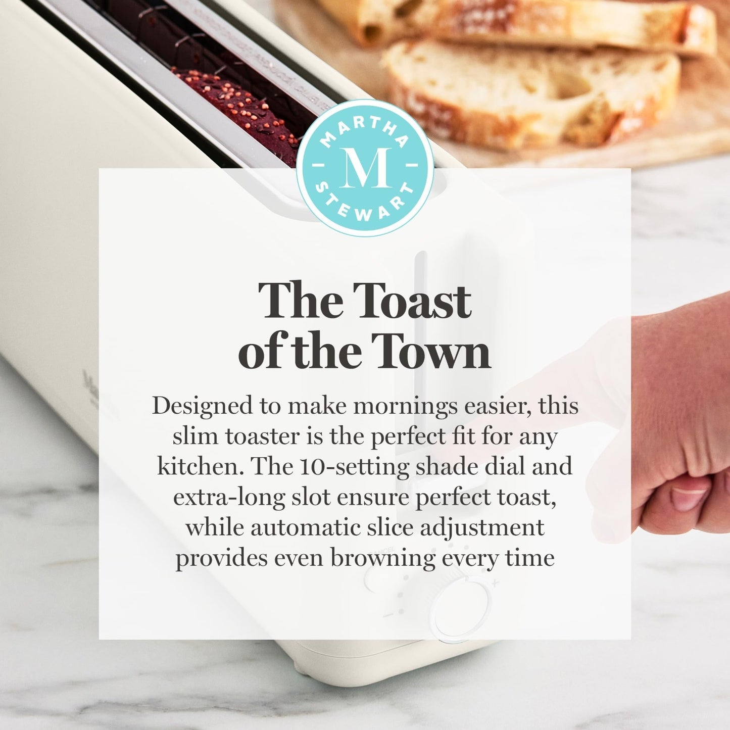 2-Slice Long Slot Toaster - Extra Wide for Sourdough & Bagels, 10 Shade Settings10