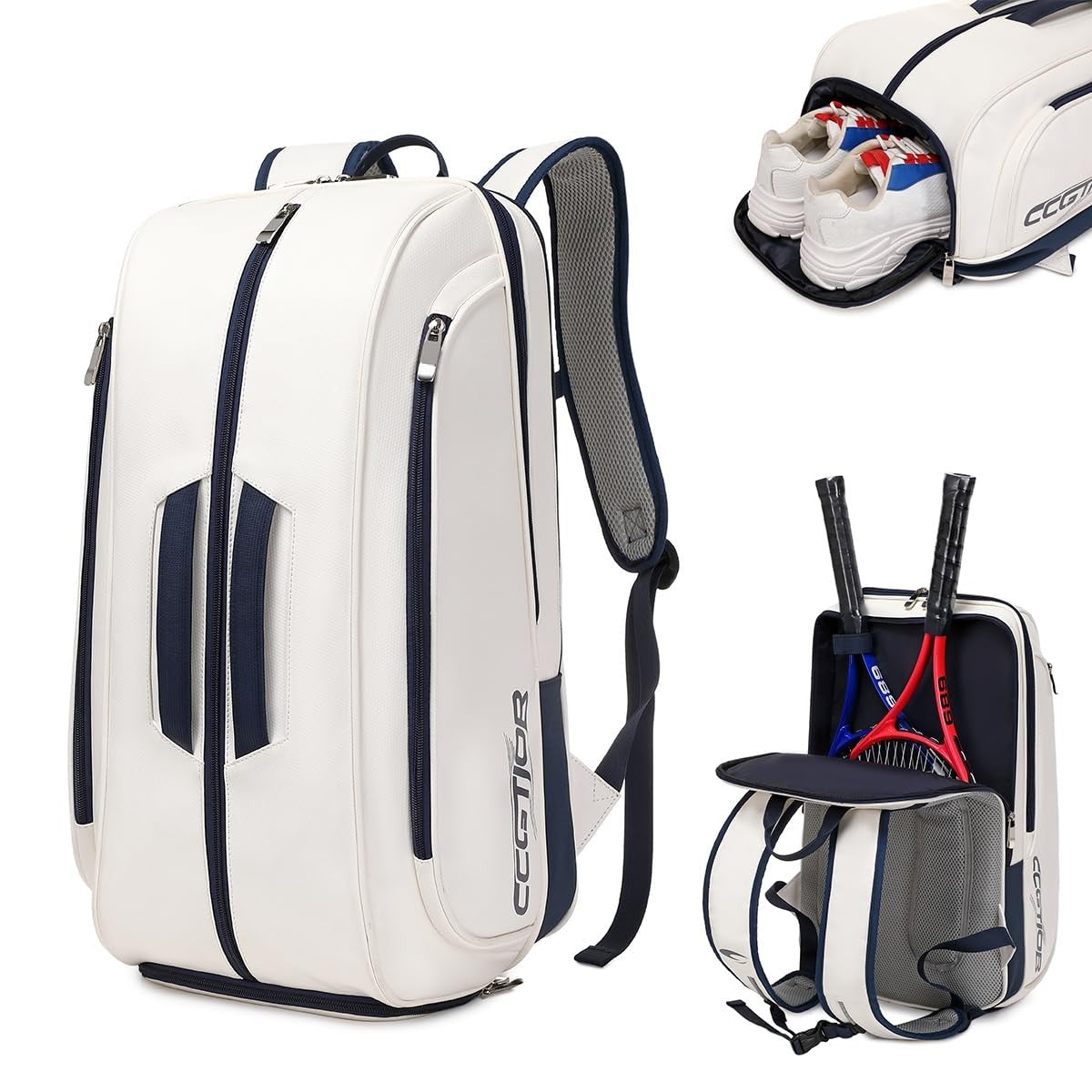 Multi-Compartment Tennis & Pickleball Backpack with Shoe Holder, Laptop Sleeve1