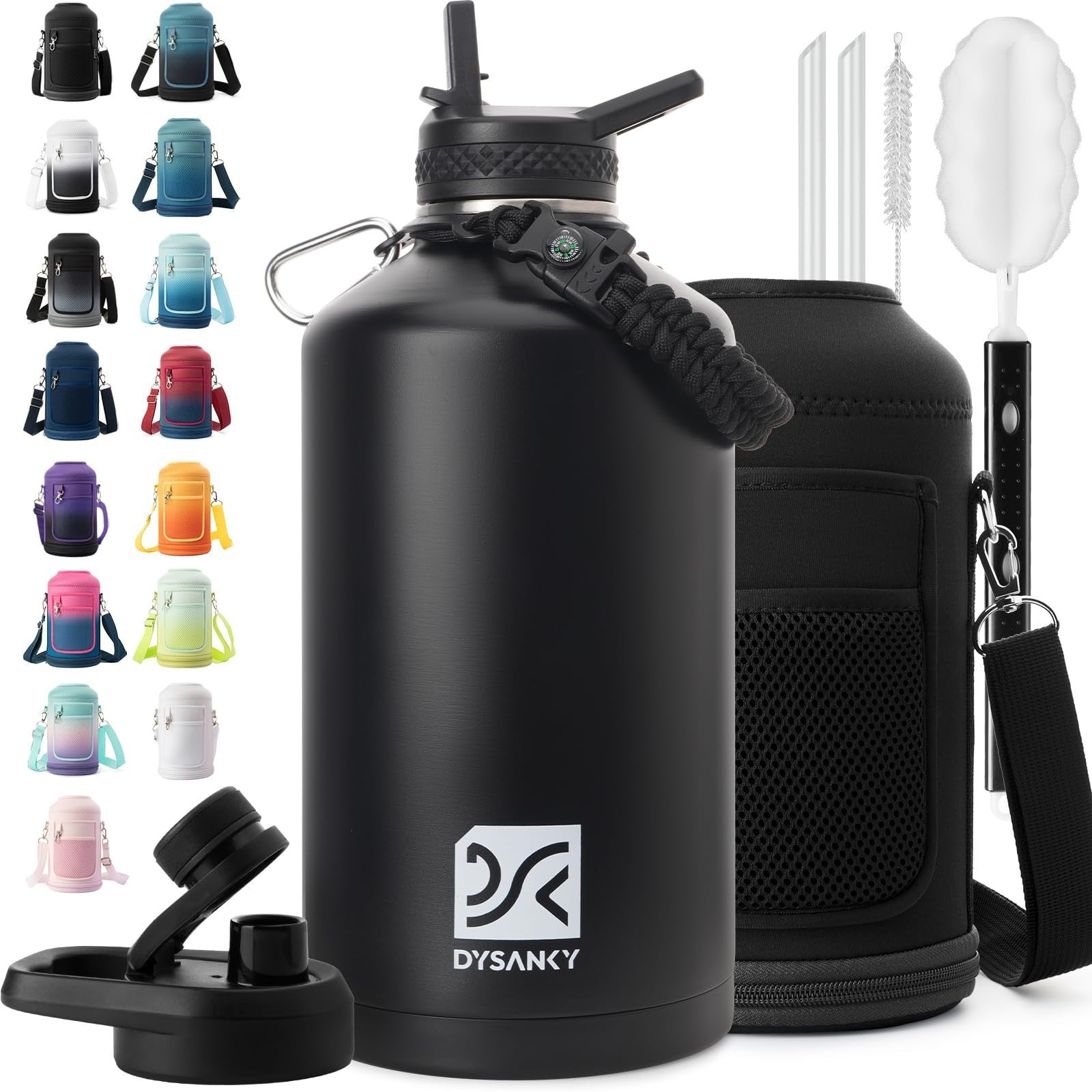 Insulated 1 Gallon Water Bottle | Stainless Steel Vacuum Jug for Gym & Hiking |1