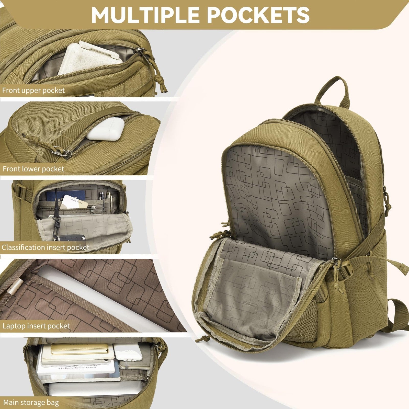 Tactical Military Backpack 30L, 3 Day Assault Pack with Molle System for Outdoor4